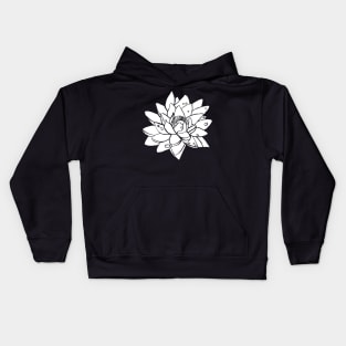 Water Lilly White Kids Hoodie